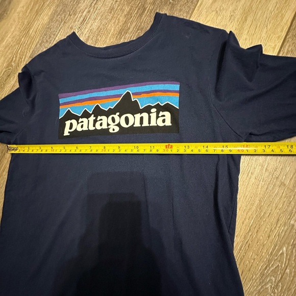💜NWOT Patagonia graphic logo long sleeve tee.it fits adult XS - Picture 1 of 5